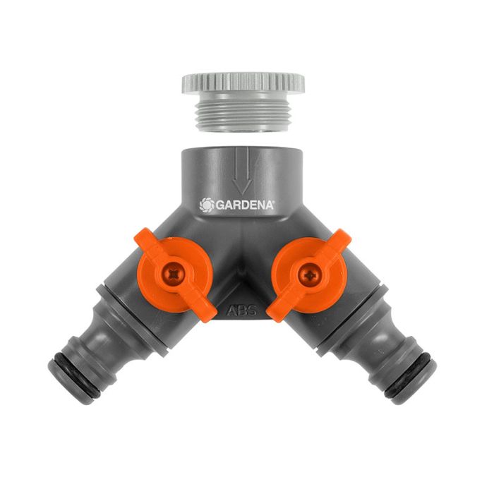 2-veis kran. adapter 1/2 3/4 Gardena