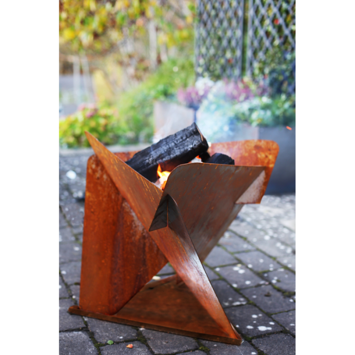 Ildfat Triangel Corten Stål 64x64x54 cm Jabo