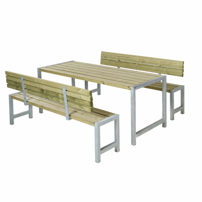 Planksett med 2 Ryggstøtter 186 cm PLUS