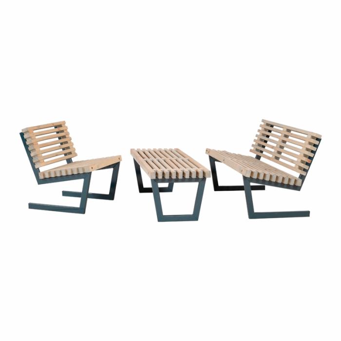 Loungesett Siesta med Stort Bord 138 cm PLUS