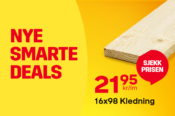 Kledning 16x98 for 21.95 kr/lm