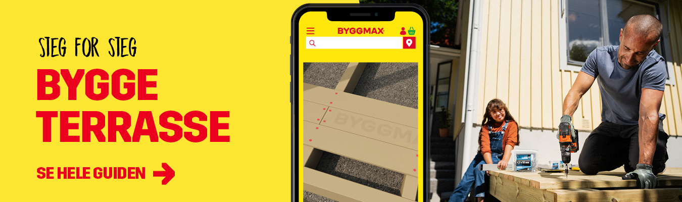 Steg for stegguide. Bygge terrasse.