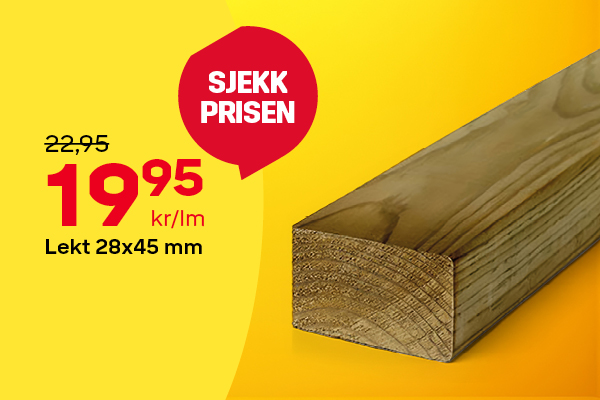 Lekt 28x45 mm 19,95 kr/lm